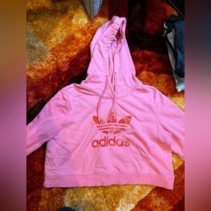 Hot pink, Adidas cropped sweatshirt